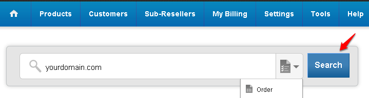 Navigation in the Control Panel to View Order Information and Manage Cloud Hosting Order